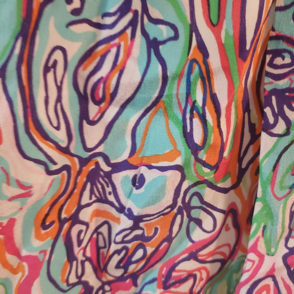 LILLY PULITZER PURRFECT DUSK SILK SLEEVELESS TOP SIZE SMALL - Picture 3 of 6